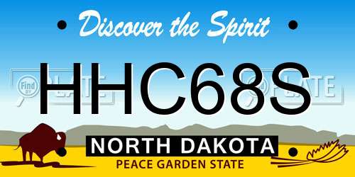 HHC68S North Dakota License Plate