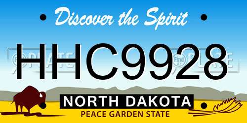 HHC9928 North Dakota License Plate