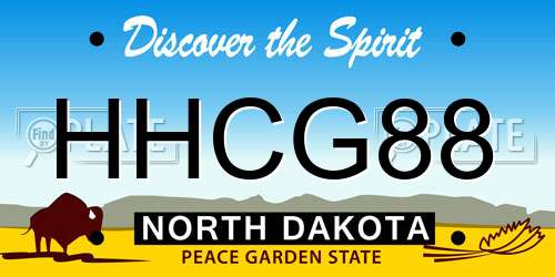 HHCG88 North Dakota License Plate