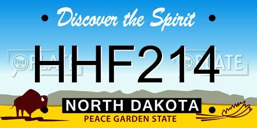HHF214 North Dakota License Plate