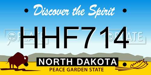 HHF714 North Dakota License Plate