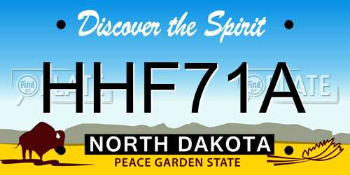 HHF71A North Dakota License Plate
