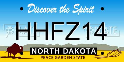 HHFZ14 North Dakota License Plate