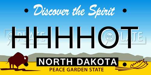 HHHHOT North Dakota License Plate