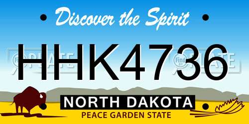 HHK4736 North Dakota License Plate