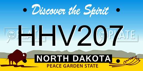 HHV207 North Dakota License Plate