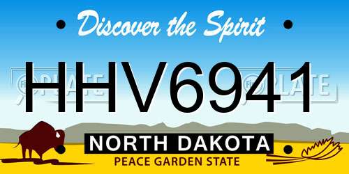 HHV6941 North Dakota License Plate