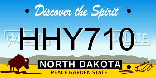 HHY710 North Dakota License Plate