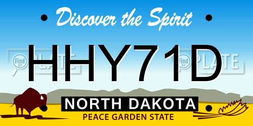 HHY71D North Dakota License Plate