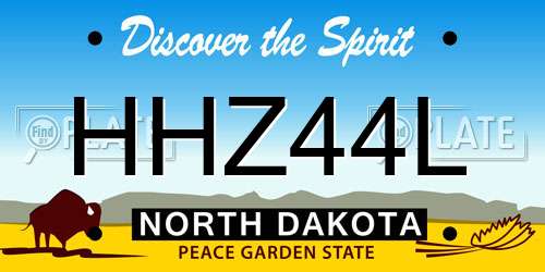 HHZ44L North Dakota License Plate