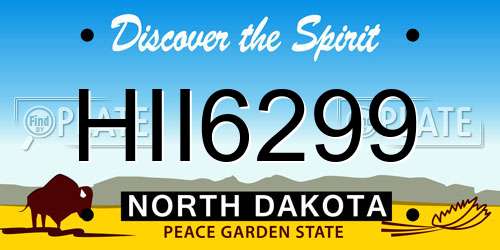 HII6299 North Dakota License Plate