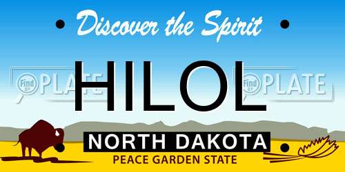 HILOL North Dakota License Plate