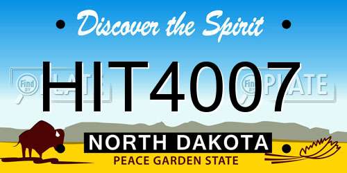 HIT4007 North Dakota License Plate