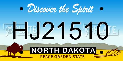 HJ21510 North Dakota License Plate