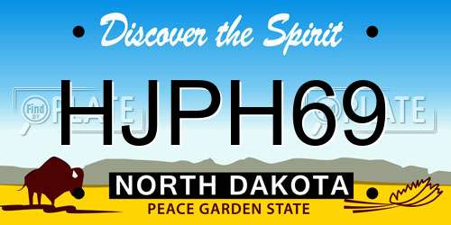 HJPH69 North Dakota License Plate