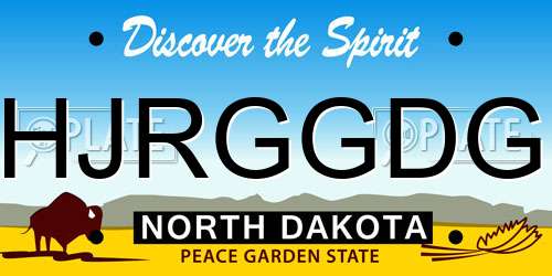 HJRGGDG North Dakota License Plate