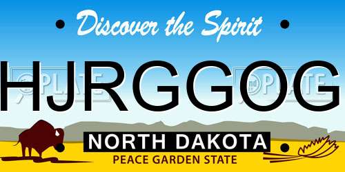 HJRGGOG North Dakota License Plate