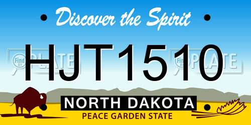 HJT1510 North Dakota License Plate