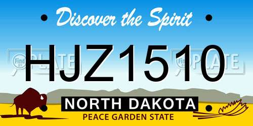 HJZ1510 North Dakota License Plate