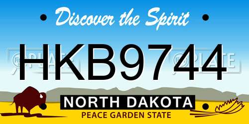 HKB9744 North Dakota License Plate
