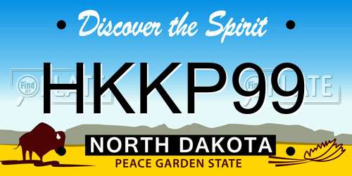 HKKP99 North Dakota License Plate