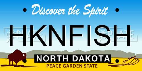 HKNFISH North Dakota License Plate