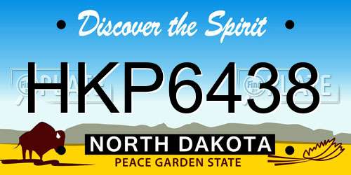 HKP6438 North Dakota License Plate