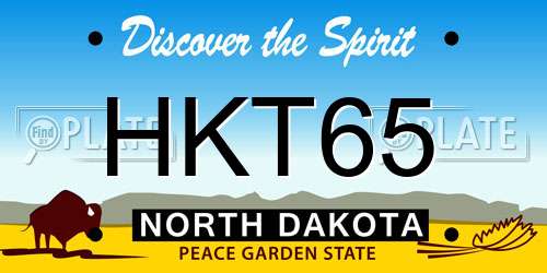 HKT65 North Dakota License Plate