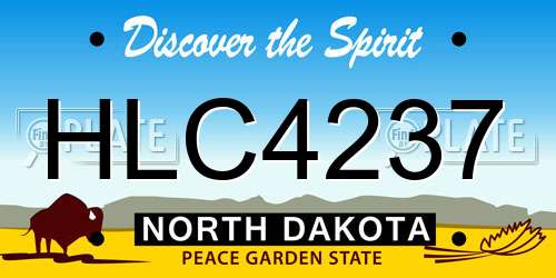 HLC4237 North Dakota License Plate