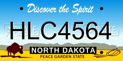 HLC4564 North Dakota License Plate