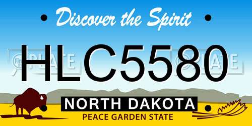 HLC5580 North Dakota License Plate