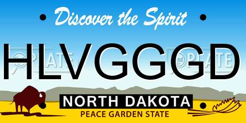 HLVGGGD North Dakota License Plate