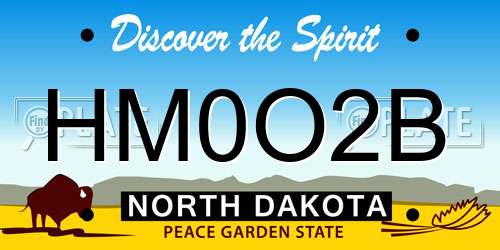 HM0O2B North Dakota License Plate