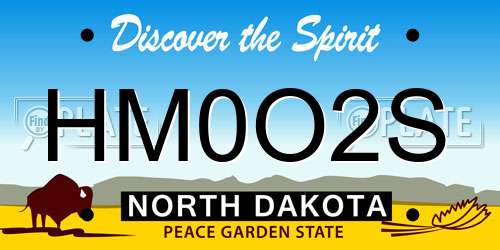 HM0O2S North Dakota License Plate