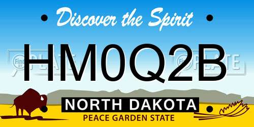 HM0Q2B North Dakota License Plate