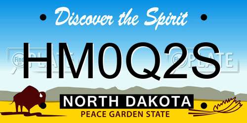 HM0Q2S North Dakota License Plate