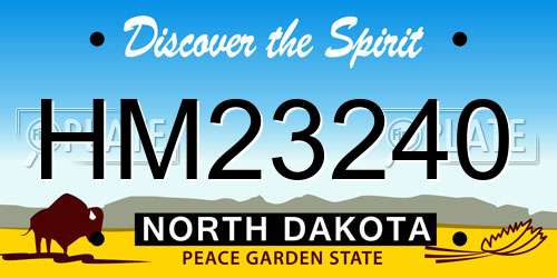 HM23240 North Dakota License Plate