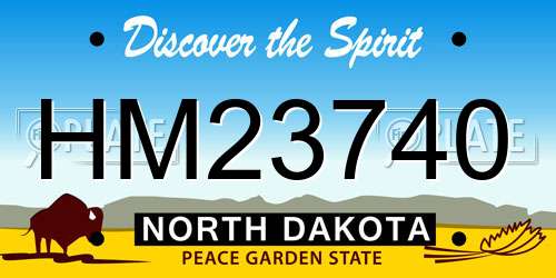 HM23740 North Dakota License Plate