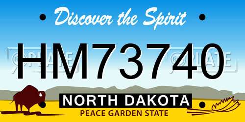 HM73740 North Dakota License Plate
