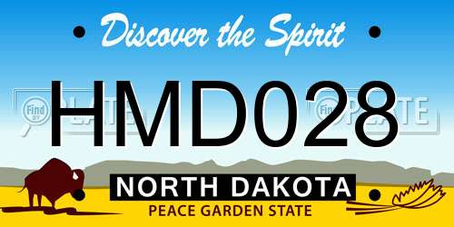 HMD028 North Dakota License Plate