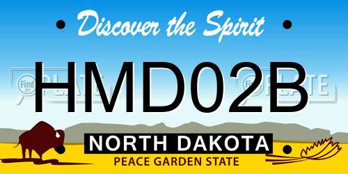 HMD02B North Dakota License Plate
