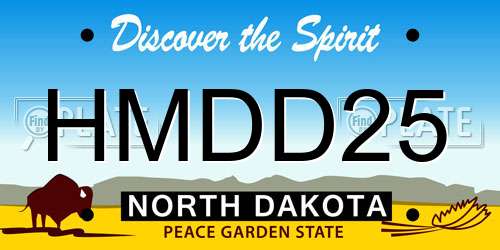 HMDD25 North Dakota License Plate