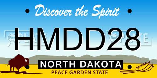 HMDD28 North Dakota License Plate