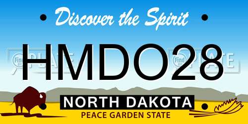HMDO28 North Dakota License Plate