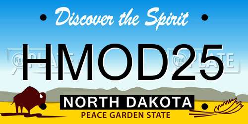 HMOD25 North Dakota License Plate