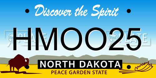 HMOO25 North Dakota License Plate