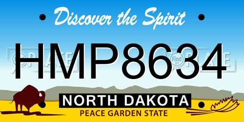 HMP8634 North Dakota License Plate