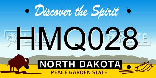 HMQ028 North Dakota License Plate
