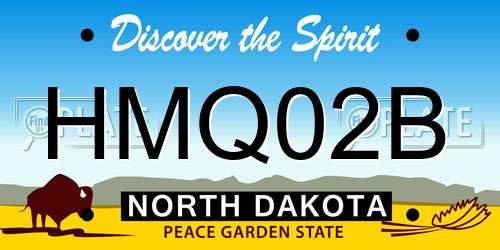 HMQ02B North Dakota License Plate