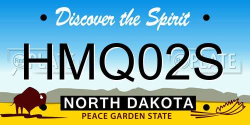 HMQ02S North Dakota License Plate